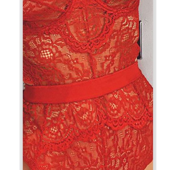 Spaghetti Straps Bralette Lace Hallow-out Bodysuit - Picture 4 of 6